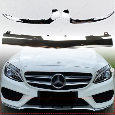 Parachoques delantero cromado moldura labio inferior para Mercedes Benz W205 AMG 2015-2018 Foto 1 de 4