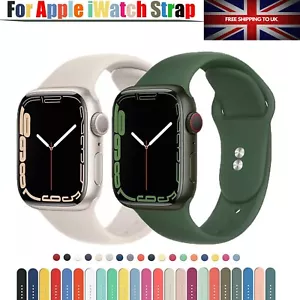 For Apple watch Series 10 9 8 7 6 SE 5 40/42 mm Silicon Sport Band iwatch Strap - Picture 1 of 22