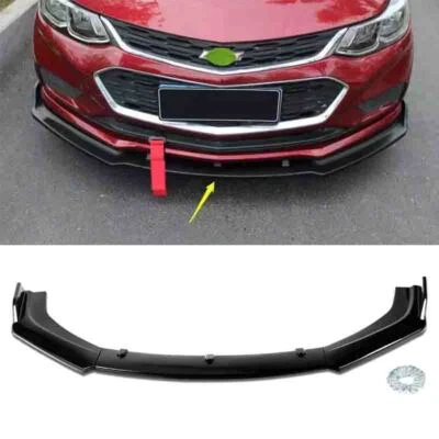 Fits For Chevy Cruze 2016-2019 Front Bumper Spoiler Splitter Lip Glossy Black Foto 1 de 4