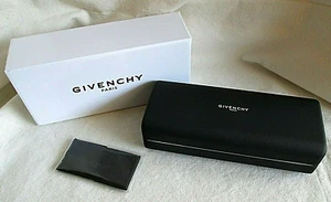 GIVENCHY PARIS BRILLE SCHALLSCHALE GROSSES HARTETUI MIT BOX & TUCH NEU - Bild 1 von 4