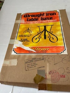 vintage wrought iron table base/ black NOS 1960S/1970S. IN BOX - Picture 1 of 3
