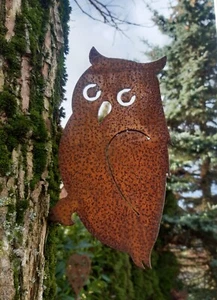 Gartenfigur Eule zum Einschlagen Edelrost Gartendeko  Roststecker - Bild 1 von 1