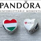 Rare Pandora Exclusif Pays de Hongrie  Drapeau Cœur charme