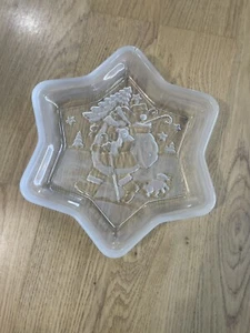 Mikasa Vintage Christmas Star Crystal Santa Sweet Dish Appetizer/Serving Tray - Picture 1 of 6