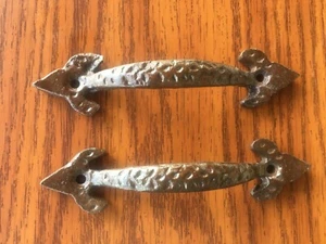 2 NEW BROWN CAST IRON 6.75" RUSTIC SPADE DRAWER DOOR CABINET PULLS HANDLES - Bild 1 von 3