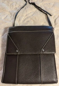 Levenger Braun Leder Druckknopf Klappe Geldbörse Tasche Organizer 7x9" - Bild 1 von 9