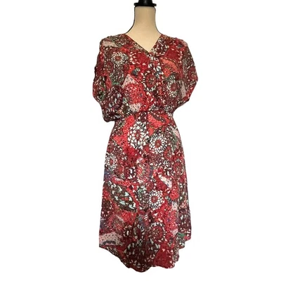 Vestido Boho CAbi Estampado Mosaico Cuello en V Talla M Jardín Global Retro Años 70 Artístico Tribal Foto 1 de 4