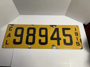RAR🇺🇸1915 SCHÖNES ORIGINAL VINTAGE PORZELLAN CALIFORNIA NUMMERNSCHILD # 98945👀 - Bild 1 von 8