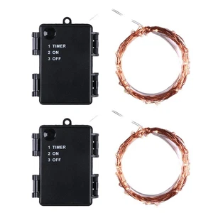 2PCS 10m 100-Lights (Four Colors) LED Light Strip 4.5V 3 X AA Batteries 8302 - Foto 1 di 6