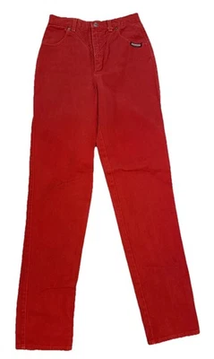 Pantalones de mezclilla Western Rough Rider de colección cintura alta rojos para mamá para mujer talla 9/10 W (26x34) Foto 1 de 4