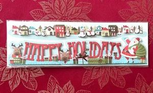 RARE & ONLY 1 - SO CUTE HAPPY HOLIDAYS CHRISTMAS TOWN 12" BORDER 3D STICKERS - Picture 1 of 1