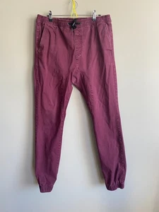 Zanerobe Jogger Pants Men 36 Burgundy Elastic Waist Drawstring Tapered Leg Read - Bild 1 von 23