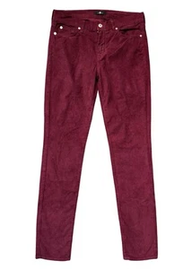 7 For All Mankind Roxanne Corduroy Jeans Burgundy Mid Rise W28 L32 - Picture 1 of 10