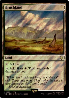 MTG Commander: FINAL FANTASY Surge Foil Brushland R 377 NM Scan - Image 1 of 2