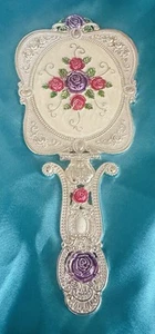 Vintage Spiegel Metall Handschminkspiegel - Bild 1 von 5