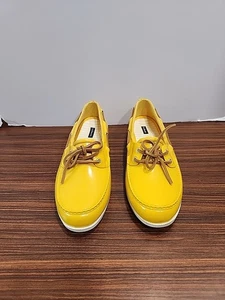 G.H. Scarpe da barca donna Bass & Co. Bass-Bay taglia 11 gialle slip on stringate Oxford - Foto 1 di 9