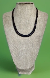 Vintage Graduated Brown Pen Shell Heishi Necklace, 19" Long - Picture 1 of 7