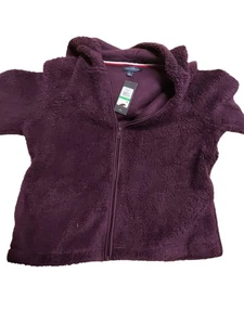 Tommy women's super Sherpa  Faux Wool Hoody Zipper  large Jacket . Purple - Picture 1 of 4