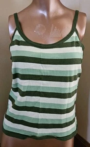 Camiseta sin mangas para mujer AMERICAN EAGLE Cami - rayas verdes - L - vintage Y2K - Imagen 1 de 5