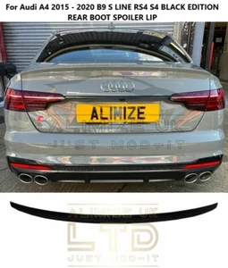 Para Audi A4 2016 - 2020 B9 S Line RS4 S4 edición negra bota trasera alerón labio - Imagen 1 de 8