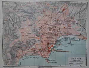 Mapa de Nápoles en Italia, escala 1:26000, Meyer 1897 - Imagen 1 de 2