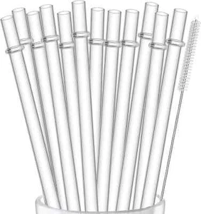 ALINK 12-Pack Reusable Plastic Clear Straws, 13 Inch Extra Long Tumbler Straws 1 - Picture 1 of 6