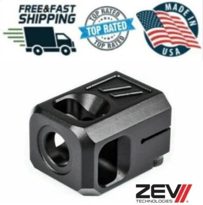 ZEV Technologies Pro Compensator V2 - 9mm Glockk 17 / 19 / 34 - Aluminum Black - Image 1 of 4