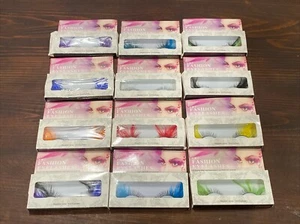 S.B.C. Multi Color Fashion Eye Lashes Natural Lot of 12 Pairs ALL NEW IN PACKAGE - Picture 1 of 7