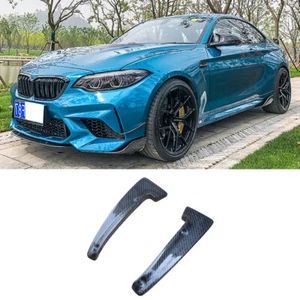 Carbon Fiber 3D Style Front Bumper Splitters Canards For BMW F87 M2 Coupe 16-20 - Picture 1 of 7