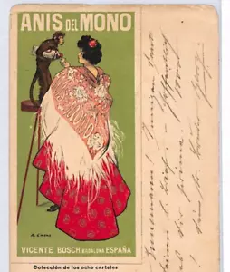 GUATEMALA Monkey Pouring ANIS BOTTLE Advert Label Postcard 1907 {samwells}PH312 - Picture 1 of 12