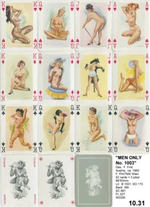 Spielkarten playing cards Erotic Sexy Nude Pin up A 1960 Piatnik MEN ONLY E10.31 - Bild 1 von 3