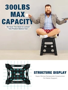 Large 150KG Folding Step Stool Multi Purpose Heavy Duty Home Kitchen Foldable UK - Picture 1 of 13
