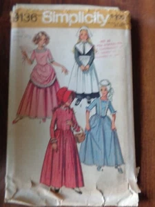 COSTUMI VINTAGE MODELLO S9136 BAMBINA TG 10 PURITANI XVIX SECOLO NON TAGLIATI - Foto 1 di 2