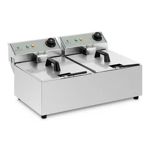 Friggitrice Elettrica Doppia Professionale Capacita' Max. 2 X 10 L E 2 X 3200 W - Foto 1 di 7