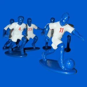 2003 Kaskey Kids Soccer Figures White Blue Players Cake Toppers B21 - Picture 1 of 6