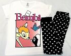 New Womens Disney Bambi Heart Pyjama Set Size UK 12/14