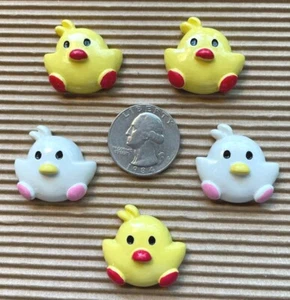 10pcs x 1 1/8" Resin Easter Spring Chicken Flatback Embellishment/Baby SB193 - Picture 1 of 4