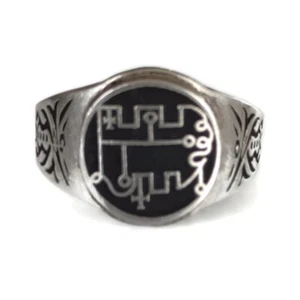 #36 STOLAS Seal Ring Lesser Key of Solomon Goetia 72 Demons + Optional pendant - Picture 1 of 10