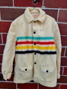 Vintage Wool Rainbow Jacket Made from Genuine HUDSONS BAY 4Point Blanket Fabric - Picture 1 of 13