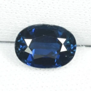 1.61 ct FINE GRADE NICE DEEP BLUE NATURAL BLUE SAPPHIRE OVAL See Vdo 0348 1zt - Picture 1 of 3