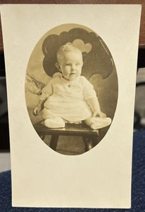 Vintage Sepia Baby Picture On A Postcard - Picture 1 of 3