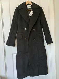 Claudie Pierrot Ganesha Black Double Breasted Wool Coat FR34 - UK6 RRP £405 - Picture 1 of 7