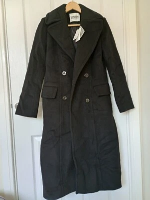 Claudie Pierrot Ganesha Black Double Breasted Wool Coat FR34 - UK6 RRP £405 - Image 1 of 4