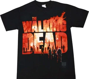 Camiseta Oficial The Walking Dead Two Fire Logo Adulto - Daryl Zombies Terror Drama - Imagen 1 de 1
