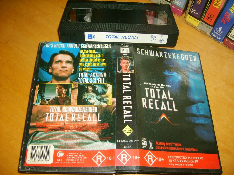 TOTAL RECALL - Schwarzenegger - 1990 CEL Video Issue Action Sci-Fi Thriller - Image 1 of 1