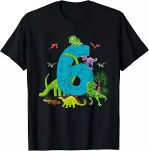 6 Year Old Dinosaur Birthday 6th T Rex Dino Six Saurus T-Shirt Hoodie - Picture 1 of 18