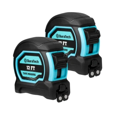 DURATECH Magnetic Tape Measure 2PC 12FT Fractions 1/8 Retractable Measuring Tape - Image 1 of 4