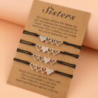 4PCS Matching Heart Sister Bracelet Best Friend Long Distance Bracelets