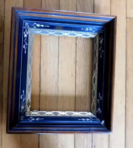 Antique 1800’s Walnut Eastlake/Victorian Deep Well Picture Frame 10” x 8”Opening - Picture 1 of 1