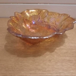 Carnival Glass Leaf Design Bowl - Picture 1 of 4